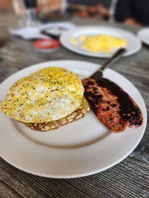 Avacado toast w/ chicken apple sausage