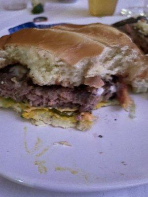 Half cooked burger