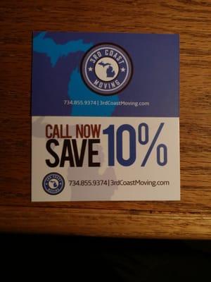 The 10% coupon! I wonder if they'll honor it if you show it to them on your phone or maybe print it