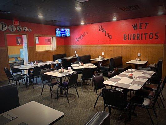 View of the inside. Main dining area.