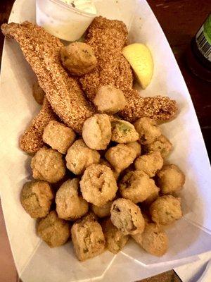 Fried Catfish and Fried Okra - so good!