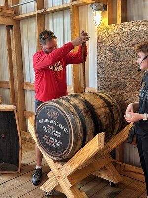 Pulling from the Barrel at Lux Row