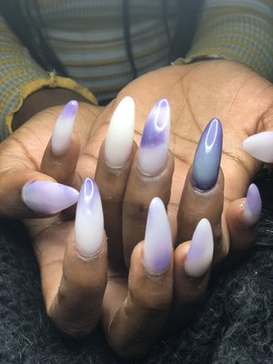 Full set  Tie dye gel acrylic nails