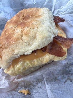 Bacon, egg, and cheese biscuit