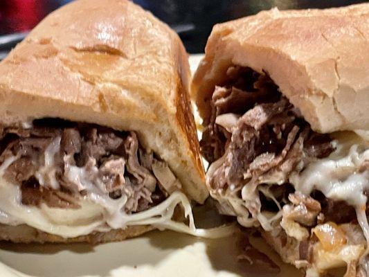 Steak and mushroom sandwich