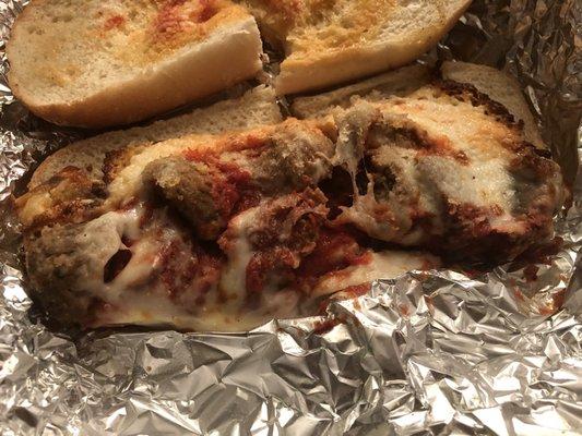 Meatball sub. Tastes wayyy better than it looks!