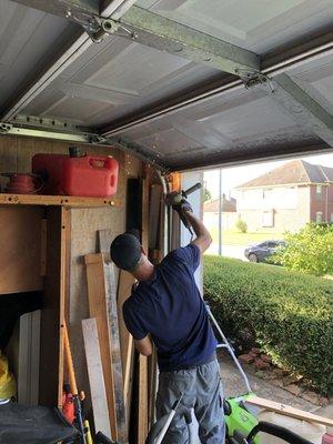 Leo going above and beyond providing maintenance to my garage door, even after!! He had already fixed the initial issue!!