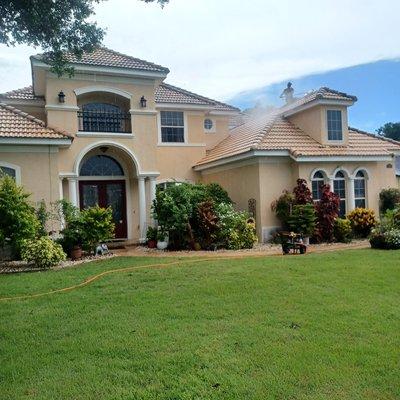 Powerwash the roof