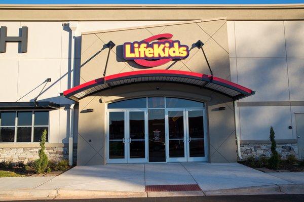 The LifeKids entrance is on the Southeast corner of the building and is a quick way to get to LifeKids.