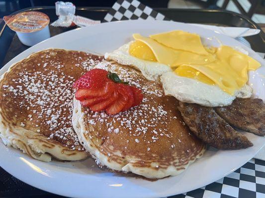 Pancakes comes with coffee