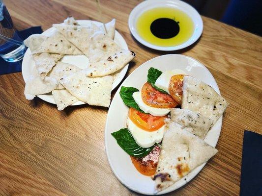 GF Focaccia (my personal favorite) + Caprese Salad