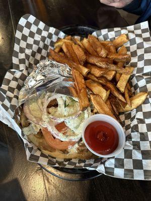 Gyro and fries