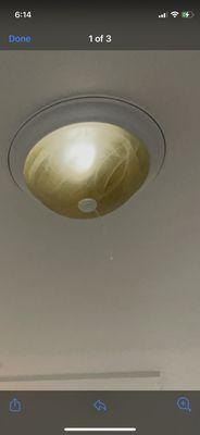 Water coming out of ceiling light fixture