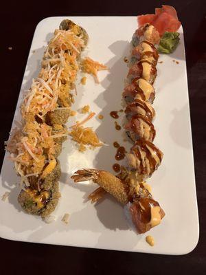 Dynamite Roll on left and Thunder Roll on right