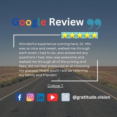 Thank you for your google review