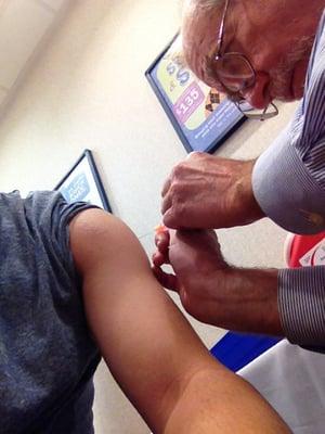 Flu shot at midnight.