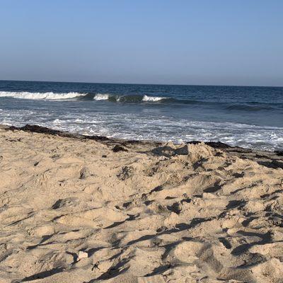 Ocean waves rolling in with a cool evening sea breeze