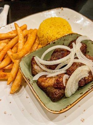 Masitas with fries and Yellow Rice