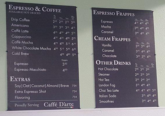 Beverage menu (10/25/22)