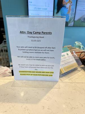 Day camp info