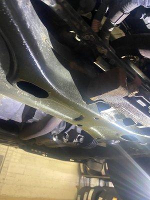 The oil leak on the control arms