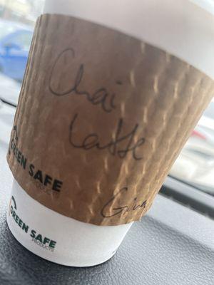 Chai tea and my name spelled correctly for the win! LOL!