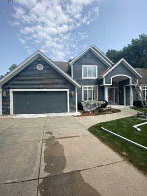 Garage and front of the house