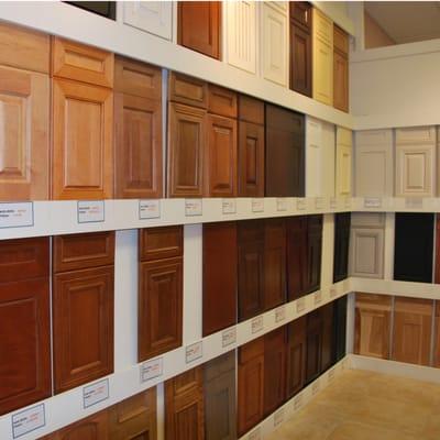 Our Door wall, featuring about one hundred different door styles. There is a door for every taste and budget.