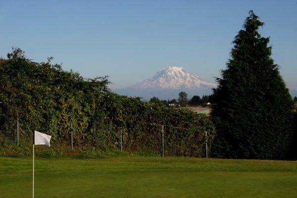 Mount Rainier from the 5th green.