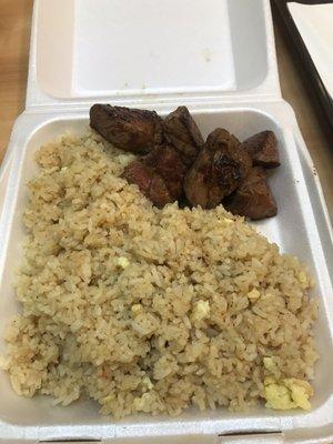 Hibachi steak with rice