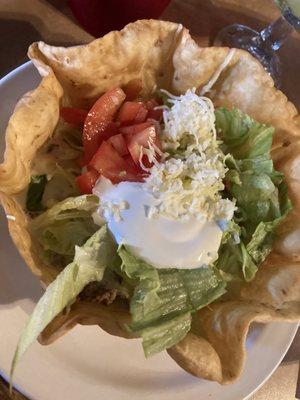 Lunch taco salad has tons of meat