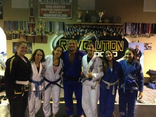 Some of our female BJJ practitioners handing out with "Cyborg"