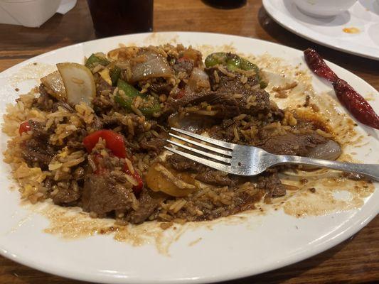 Pepper Beef and Fried Rice