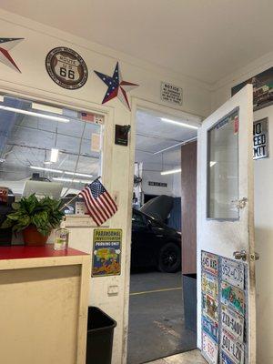 My little Prius getting a smog check