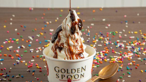 Hot Fudge Over Old Fashioned Vanilla - Golden Spoon Mission Viejo