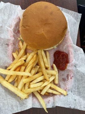 Burger and fries.