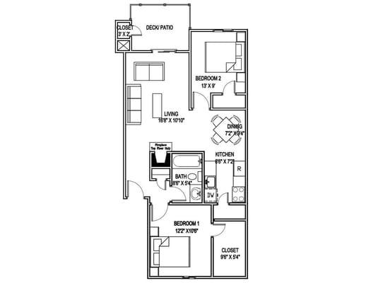 Two Bedroom/One Bath