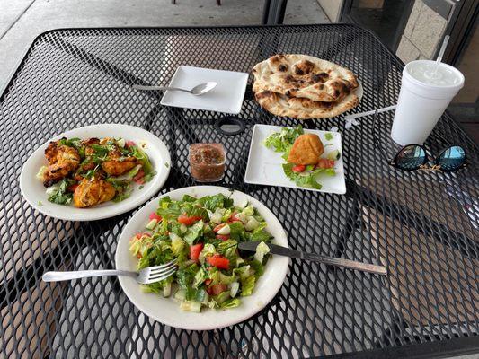 Clicked Boto with naan, samosa and salad