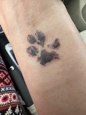 Paw print tattoo