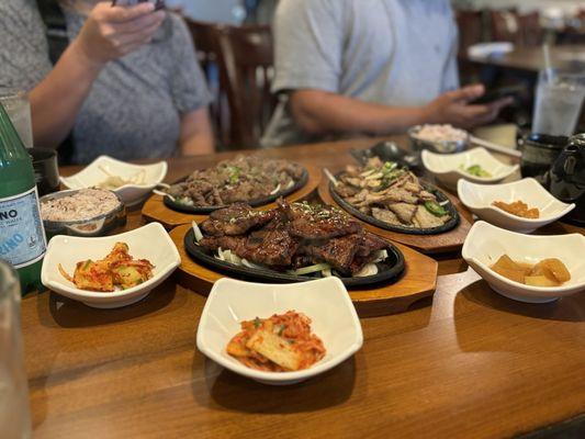 Galbi short ribs, Pork Belly, bulgogi