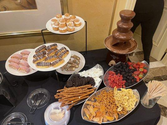 Chocolate Fountain and mini desserts