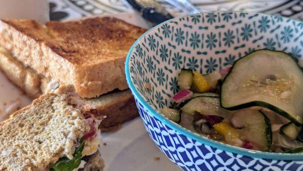 Pictured the gobbler, Asian cucumber salad, and turkey club