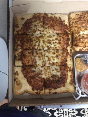 "Extra" cheese pizza. I mean I like crust, but not that much. So excited for my dry pizza! /s