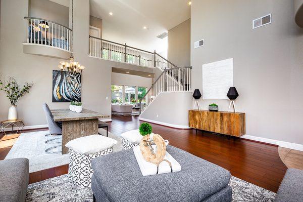 Large dining room staging