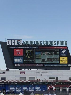 Score board at the stadium