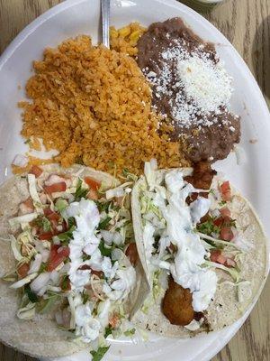 Shrimp and fish taco platter