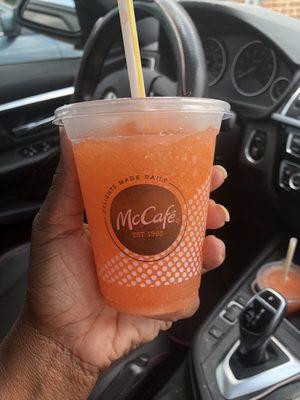 Sweet peach slushie.....not bad could be blend a little more