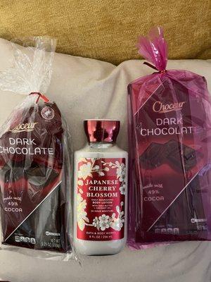 Chocolates and lotion