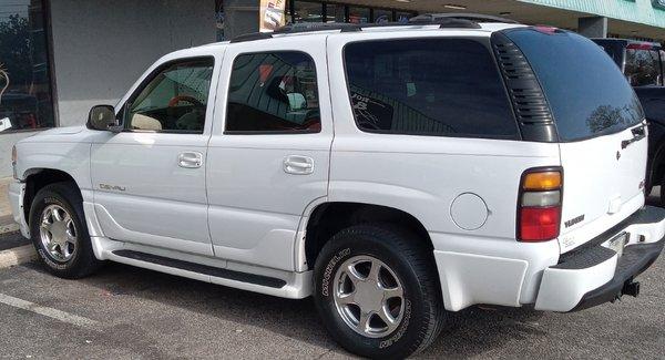 A day trip in the 2005 Yukon Denali. Equipped with seven monitors for your viewing pleasure.