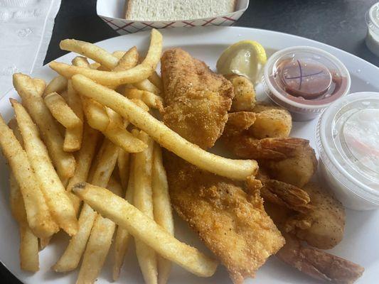 Fish fry with shrimp and fish